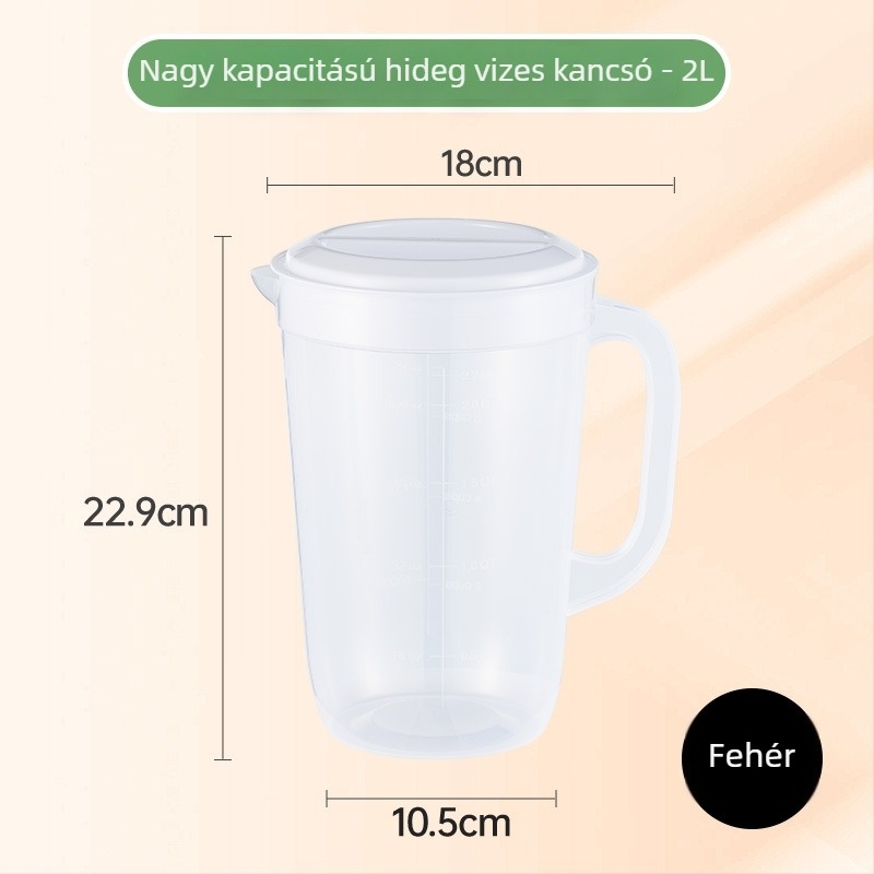 Nagy kapacitású élelmiszer-minőségű műanyag hidegvíz-kanna mérőskálával, háztartási használatra, virágteához
