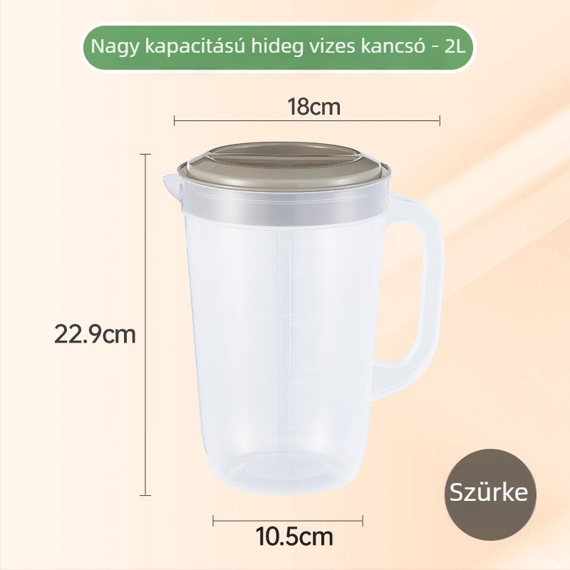 Nagy kapacitású élelmiszer-minőségű műanyag hidegvíz-kanna mérőskálával, háztartási használatra, virágteához