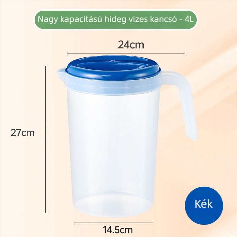 Nagy kapacitású élelmiszer-minőségű műanyag hidegvíz-kanna mérőskálával, háztartási használatra, virágteához