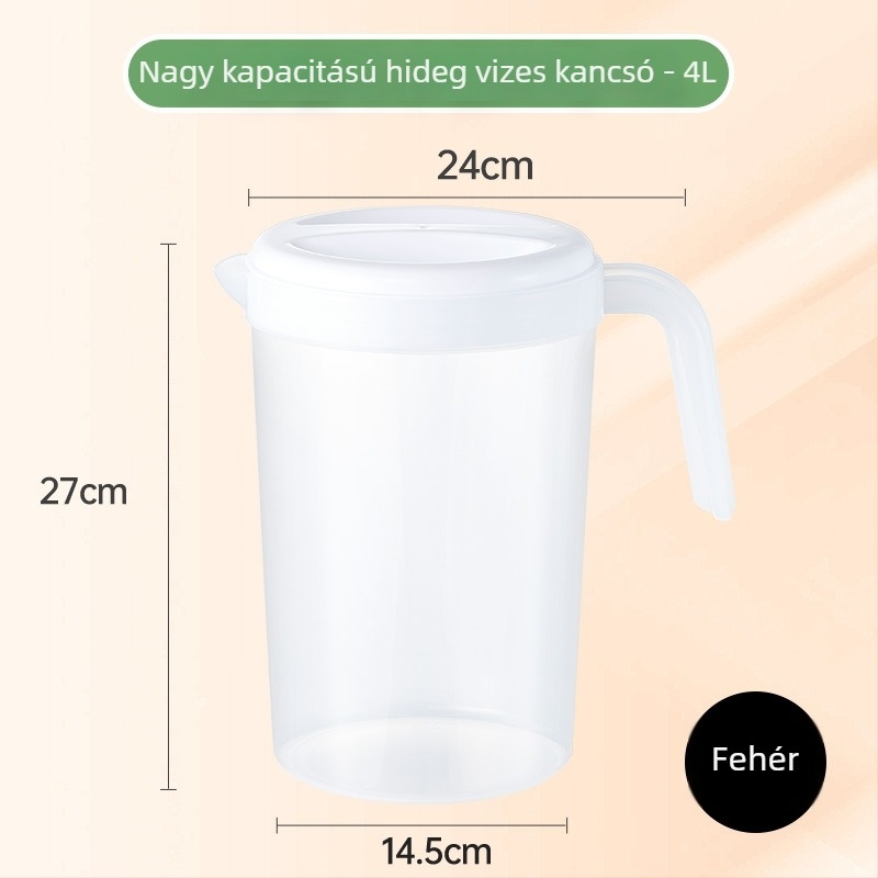 Nagy kapacitású élelmiszer-minőségű műanyag hidegvíz-kanna mérőskálával, háztartási használatra, virágteához
