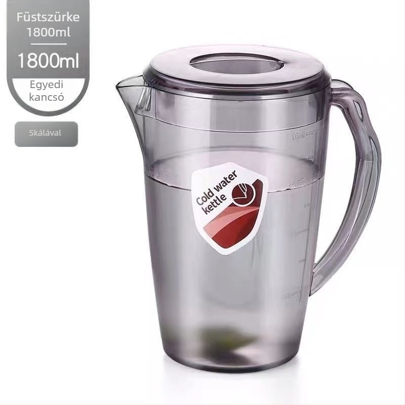 Minimalista műanyag hidegvíz-kanna, 2200 ml, otthoni használatra – tea, gyümölcslé és gyümölcstea, kalapált textúrával