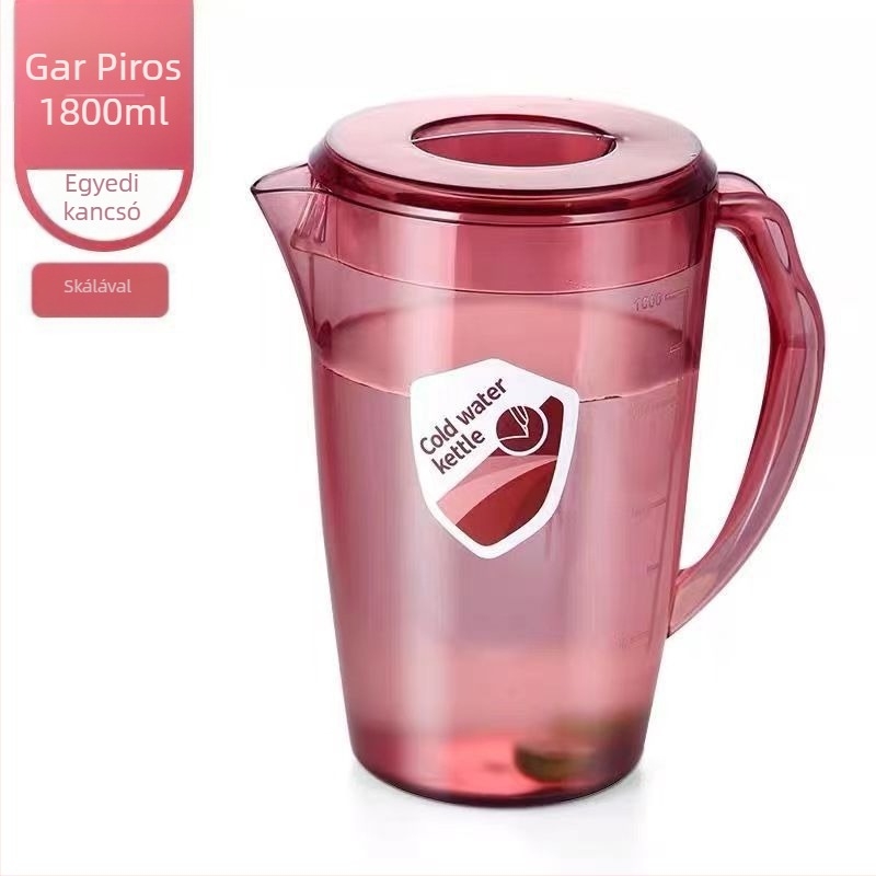 Minimalista műanyag hidegvíz-kanna, 2200 ml, otthoni használatra – tea, gyümölcslé és gyümölcstea, kalapált textúrával