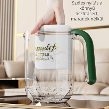 Élelmiszer-minőségű műanyag hidegvíz-kanna, háztartási vagy kereskedelmi használatra, hőálló, teafőzéshez, gyümölcslevekhez és italokhoz.