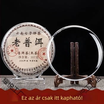Pu'er teakeksz állvány, tealevél polc, tömörfa bemutató állvány, teakeksz doboz, porvédett otthoni kiállítás, teakeksz tároló doboz