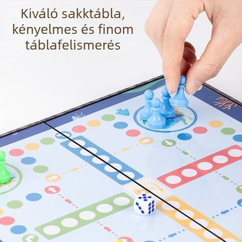 Hordozható mágneses összecsukható játéktábla gyerekeknek, repülő sakk, dáma, Go és állatos sakk
