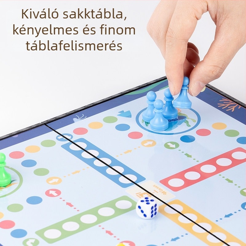 Hordozható mágneses összecsukható játéktábla gyerekeknek, repülő sakk, dáma, Go és állatos sakk