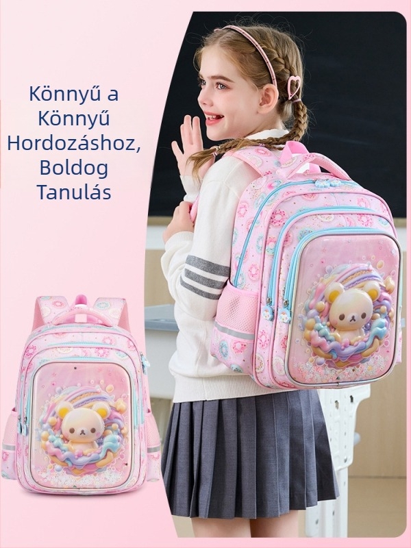Sellő témájú iskolatáska általános iskolásoknak, könnyű, gerincvédő, 3D átlátszó héj, nagy kapacitású, rajzfilmszerű dizájn