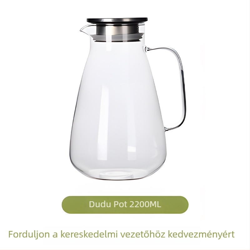Hőálló üveg víz- és teáskanna, nagy kapacitással, gleccser mintázatú, otthoni használatra