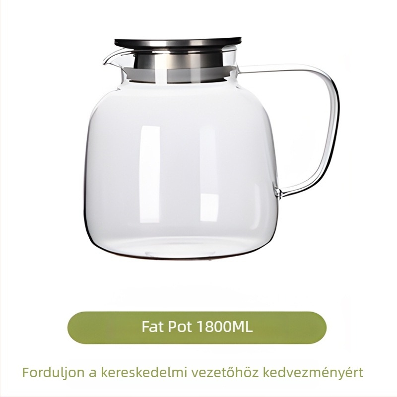 Hőálló üveg víz- és teáskanna, nagy kapacitással, gleccser mintázatú, otthoni használatra