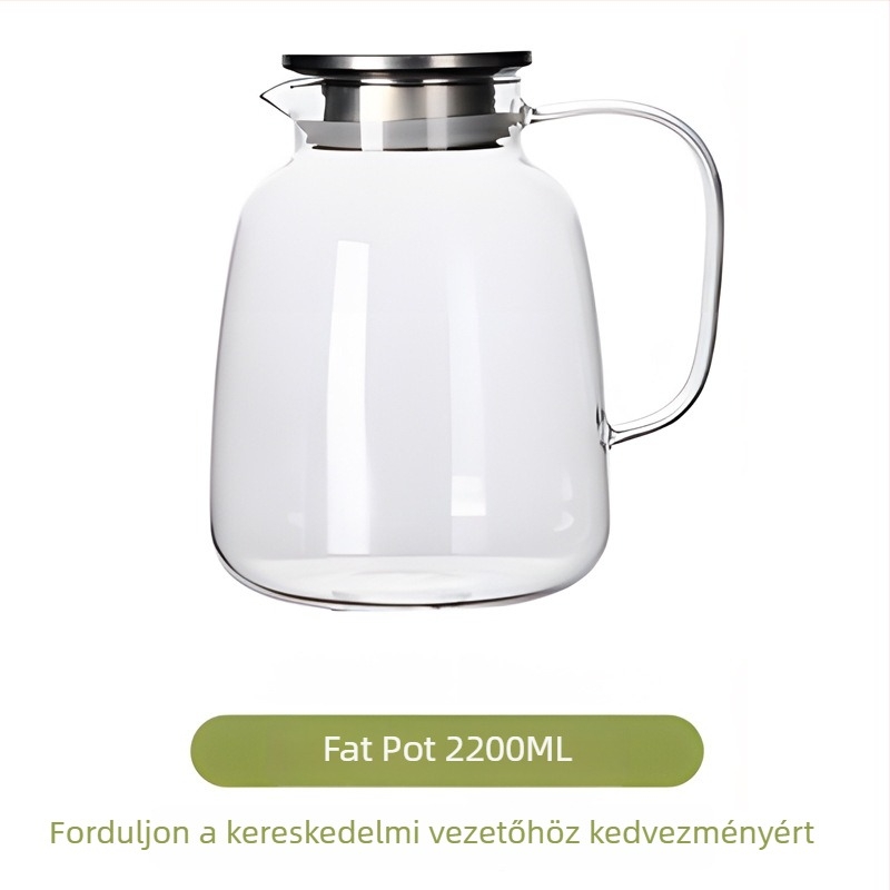 Hőálló üveg víz- és teáskanna, nagy kapacitással, gleccser mintázatú, otthoni használatra