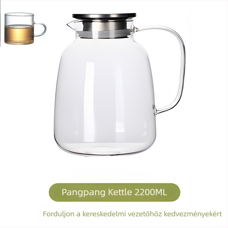 Hőálló üveg víz- és teáskanna, nagy kapacitással, gleccser mintázatú, otthoni használatra