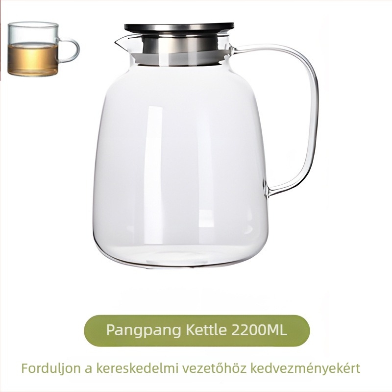 Hőálló üveg víz- és teáskanna, nagy kapacitással, gleccser mintázatú, otthoni használatra