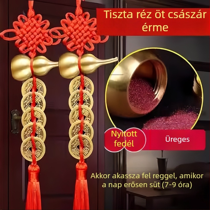 Réz tök alakú ajtódísz öt császár érméivel