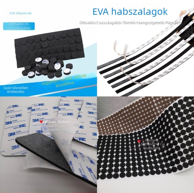 EVA habos talpbetét, csúszásmentes, ütéscsillapító, vízálló és hangszigetelő, önragasztó