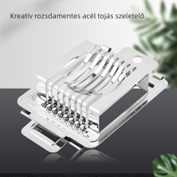 Rozsdamentes acél tojásvágó és tojásszeletelő, Century Egg megkülönböztető és szétválasztó eszköz, konyhai kellék.
