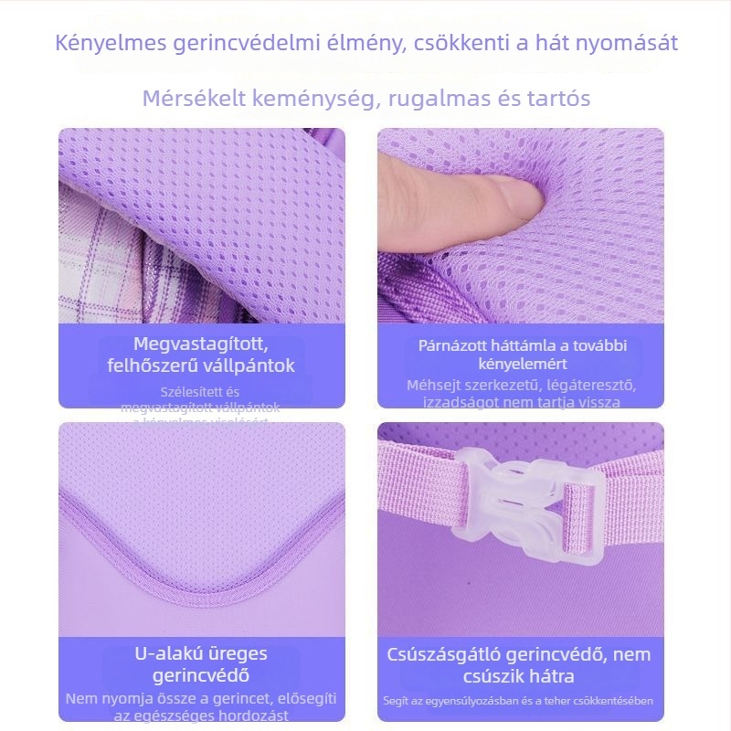 Animációs mintázatú lányos gyerek hátizsák 1–6 éveseknek, nejlon, poliészter bélés, állatmotívum, légpárnás vállpántok