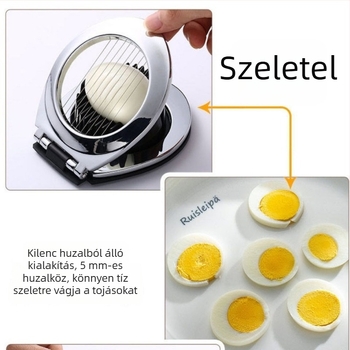 Rozsdamentes acélból készült összecsukható tojásvágó – több pengével, multifunkcionális tojásvágó