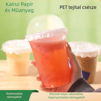 98 mm-es átmérőjű átlátszó egyszer használatos pohár tejes teához, kávéhoz és hideg italokhoz (401–500 ml)
