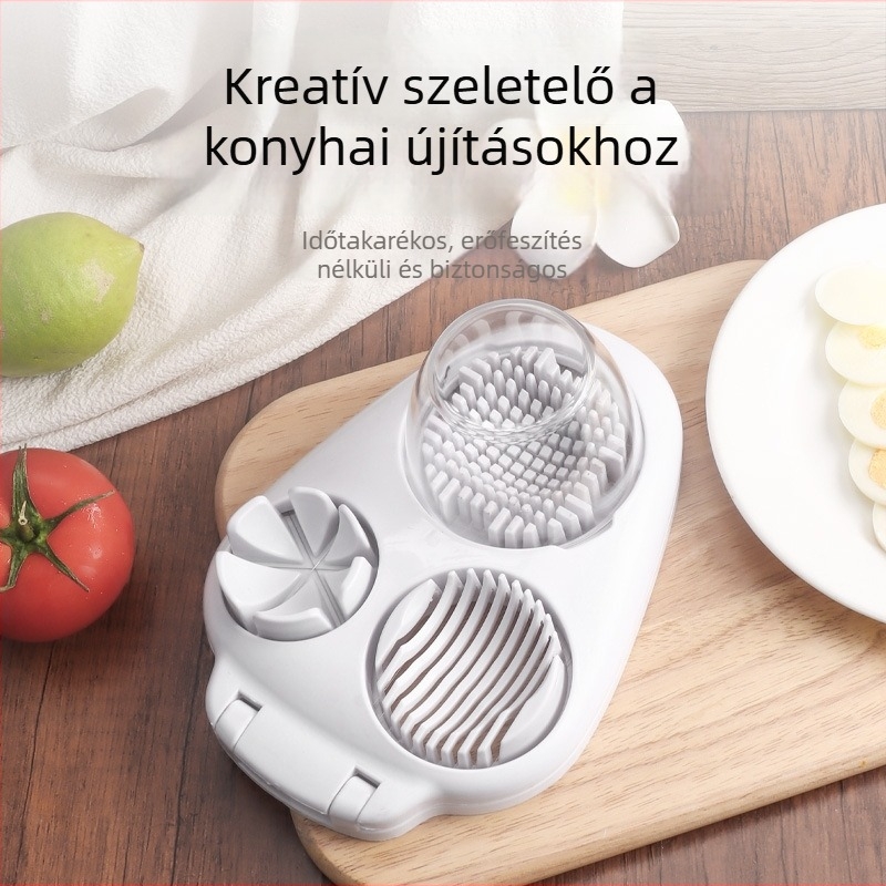 3 az 1-ben multifunkcionális konyhai vágóeszköz tojás szeletelővel és tojáselválasztóval