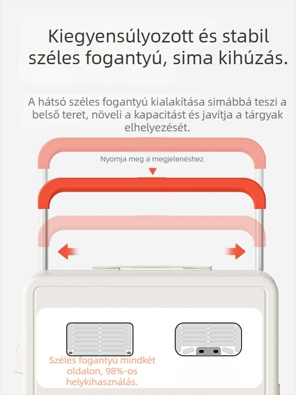 2026-os új modell széles fogantyúval, nagy kapacitású utazóbőrönd, jelszavas zár, 24–26 hüvelyk, tartós