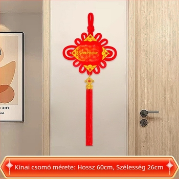 Kézzel készített kínai csomó falikép a szerencse szimbólumával, béke csomó dekor falra nappaliba vagy hálószobába