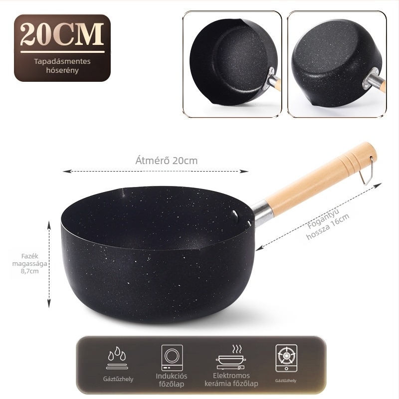 Guys Vasból Készült Nem Tapadó Tejfőző Edény és Noodle Serpenyő, Indukciós és Gáztűzhelyhez, 1 Adag