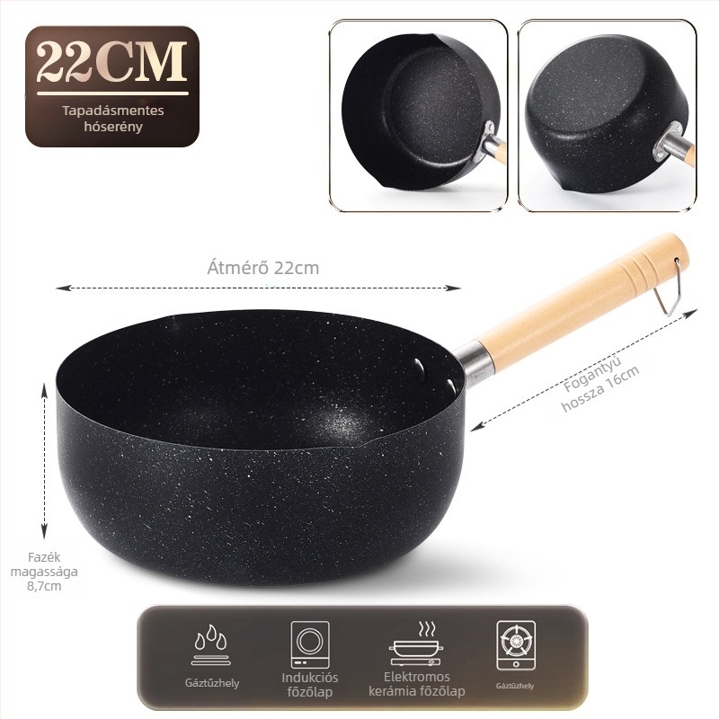 Guys Vasból Készült Nem Tapadó Tejfőző Edény és Noodle Serpenyő, Indukciós és Gáztűzhelyhez, 1 Adag