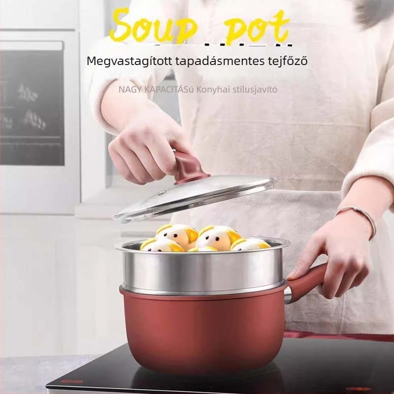 Tapadásmentes bébiétel- és tejmelegítő fazék, kis méretű otthoni használatra, tej melegítésére és bébiételre, indukciós és gáztűzhelyhez egyaránt