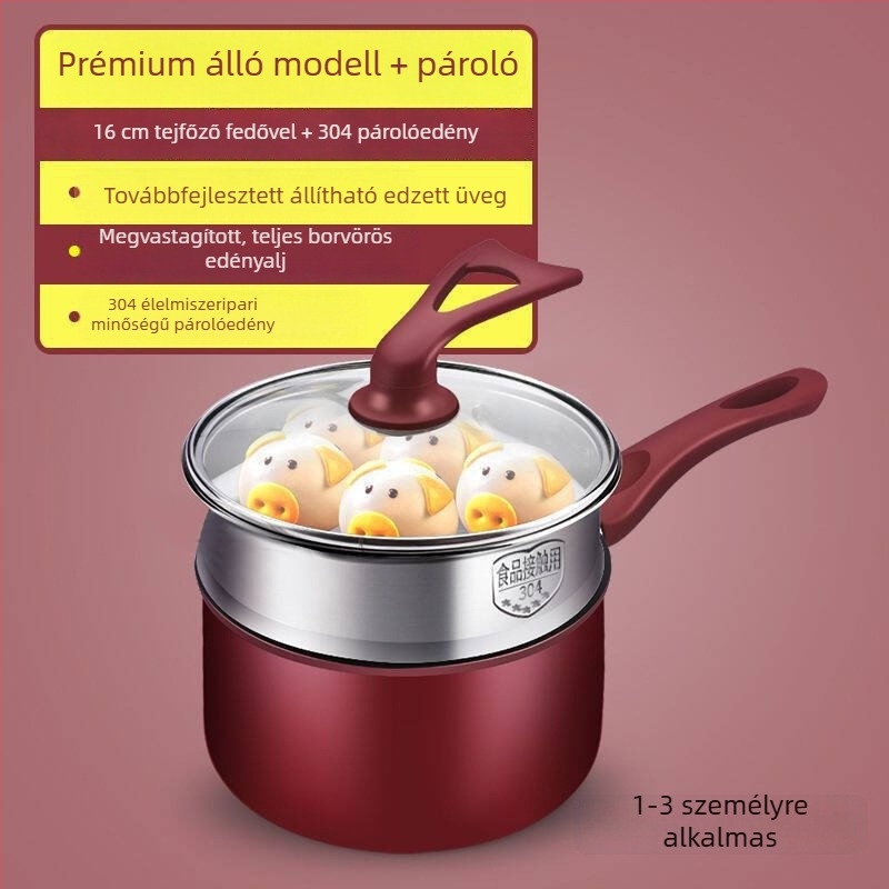 Tapadásmentes bébiétel- és tejmelegítő fazék, kis méretű otthoni használatra, tej melegítésére és bébiételre, indukciós és gáztűzhelyhez egyaránt