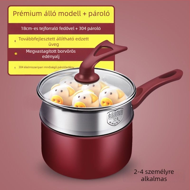 Tapadásmentes bébiétel- és tejmelegítő fazék, kis méretű otthoni használatra, tej melegítésére és bébiételre, indukciós és gáztűzhelyhez egyaránt