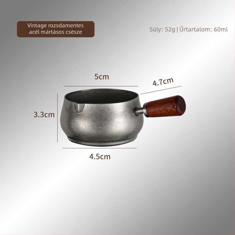 Retro 304 rozsdamentes acél mártásos pohárfa fogantyúval – kerek alakú, saláta- és steak mártásos tál, átmérő: 10–10.9 cm, 12–12.9 cm, 14–14.9 cm