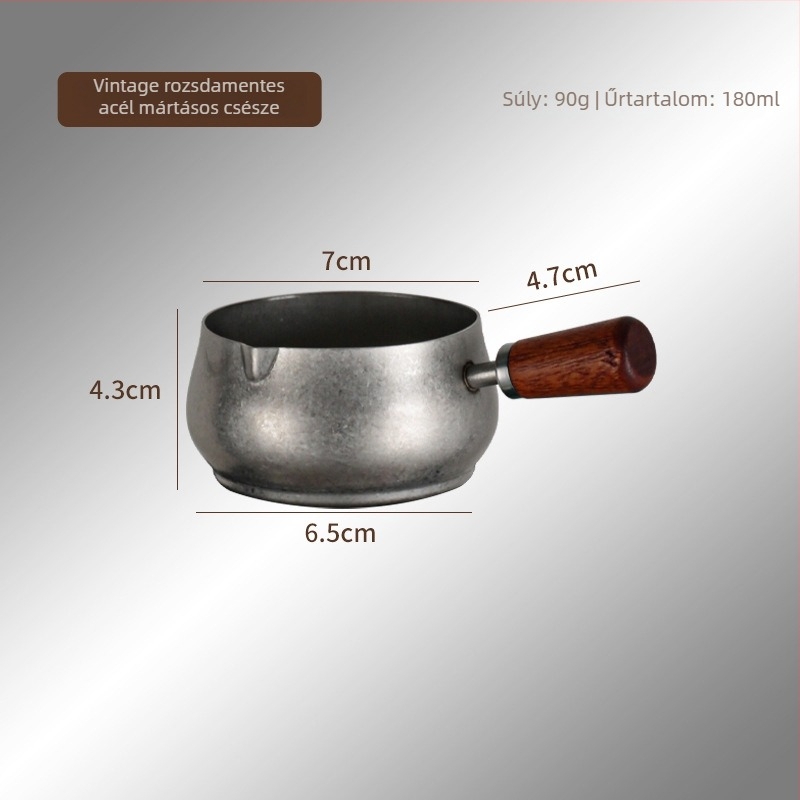 Retro 304 rozsdamentes acél mártásos pohárfa fogantyúval – kerek alakú, saláta- és steak mártásos tál, átmérő: 10–10.9 cm, 12–12.9 cm, 14–14.9 cm