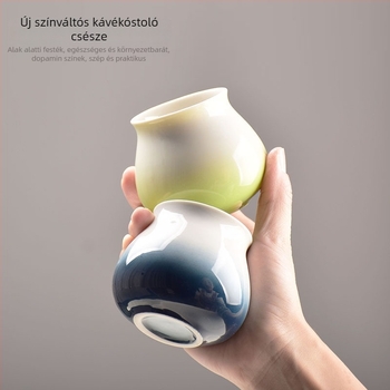 Gradiens kerámia kávéscsésze készlet glazúrral, pour-over kóstoláshoz és aromák élvezetére
