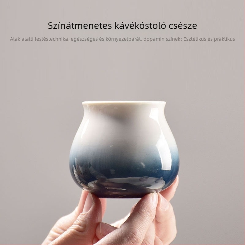 Gradiens kerámia kávéscsésze készlet glazúrral, pour-over kóstoláshoz és aromák élvezetére