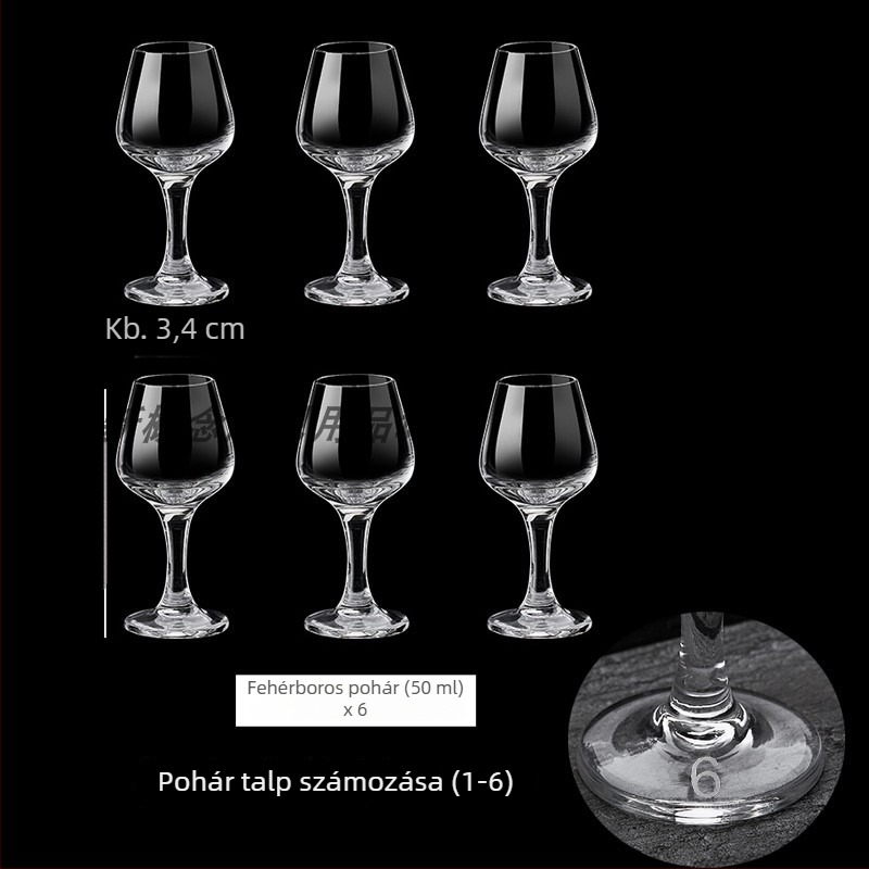 Tulip formájú kóstolópohár, 50 ml, kristályüveg, magas lábú