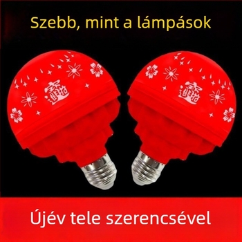 Otthonra szánt ünnepi lámpa forgó szerencse LED-lámpával, színes fényekkel, újévi hangulathoz és családi környezethez