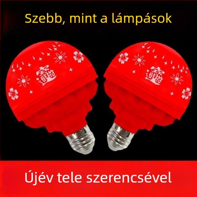 Otthonra szánt ünnepi lámpa forgó szerencse LED-lámpával, színes fényekkel, újévi hangulathoz és családi környezethez