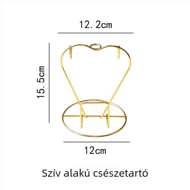 Kávéscsésze alátéttel és kanállal, vas állványon, kerámia, kreatív irodai készlet, skandináv stílus