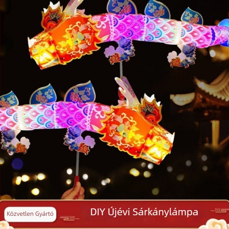 DIY Színes 3D sárkánylámpa – kézben tartható, kínai stílusú lámpás a Lámpásfesztiválra (Sárkány éve)