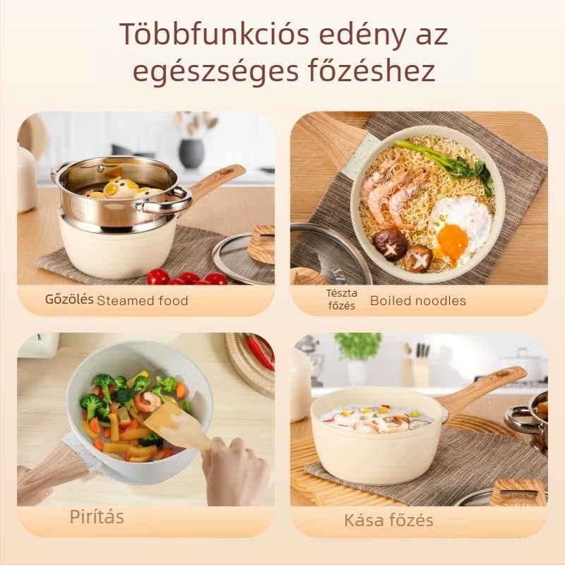 Maifan kőből készült tejes fazék, tapadásmentes, kis méretű fazék babahételekhez, tejfőzéshez és tészta főzéséhez, mini leveses edény egy adaghoz