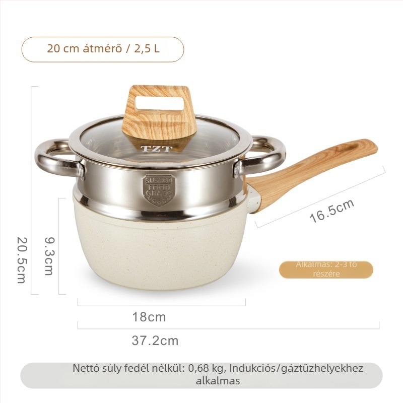 Maifan kőből készült tejes fazék, tapadásmentes, kis méretű fazék babahételekhez, tejfőzéshez és tészta főzéséhez, mini leveses edény egy adaghoz