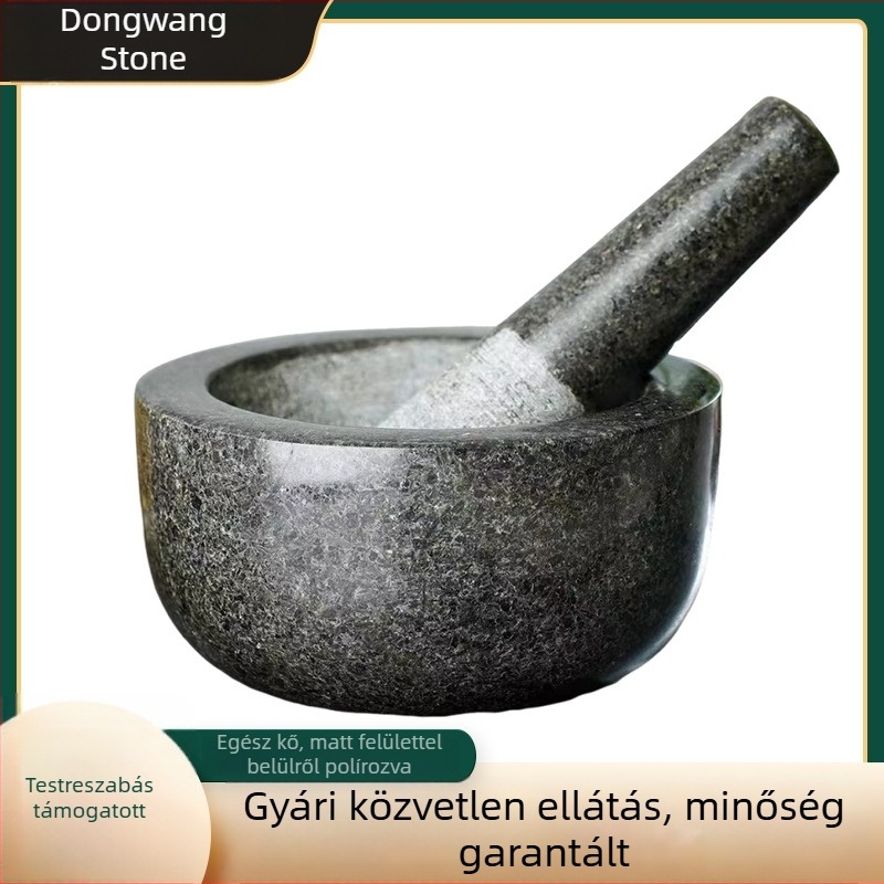Granit kőmozsár fokhagyma prés, multifunkcionális daráló és burgonyapürésítő