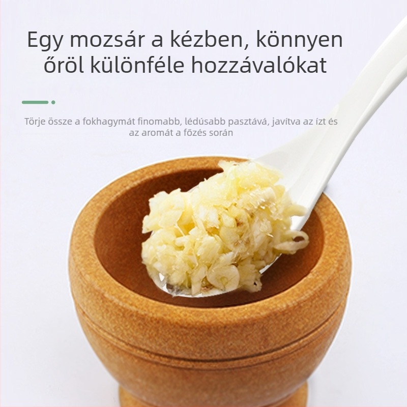 Takachuan Fokhagyma prés és mozsár – Modern műanyag készlet a fokhagyma hámozásához és paszta készítéséhez