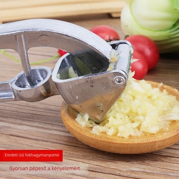Aláumịnium ötvözetű fokhagymaprés, kézi zúzó és hámozó eszköz, 16,5×6,2 cm
