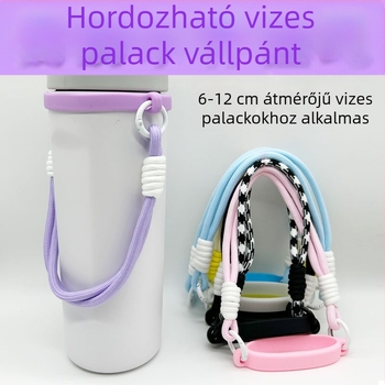 Szilikon pohárvédő rugalmas pánttal és fogantyúval; hőszigetelt pohár; univerzális zsinórhüvely és pohárfogó gyűrű