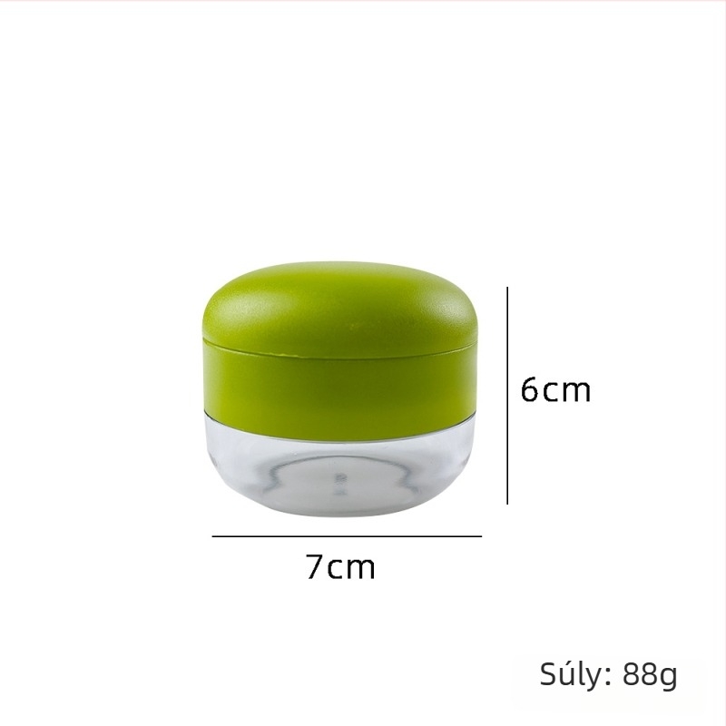 Mini fokhagymanyomó és zúzó — ABS anyagú multifunkcionális konyhai eszköz, 6×7 cm, modern minimalist design.