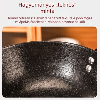 Egy személyes mini edény öntöttvasból, bevonat nélkül, sík aljzattal
