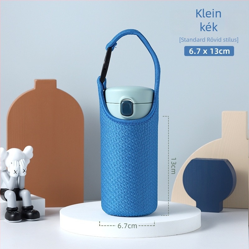 Általános hőszigetelt pohárvédő Thermos üvegpohárhoz teához, védőtok keresztpánttal és hordozó zsinórral