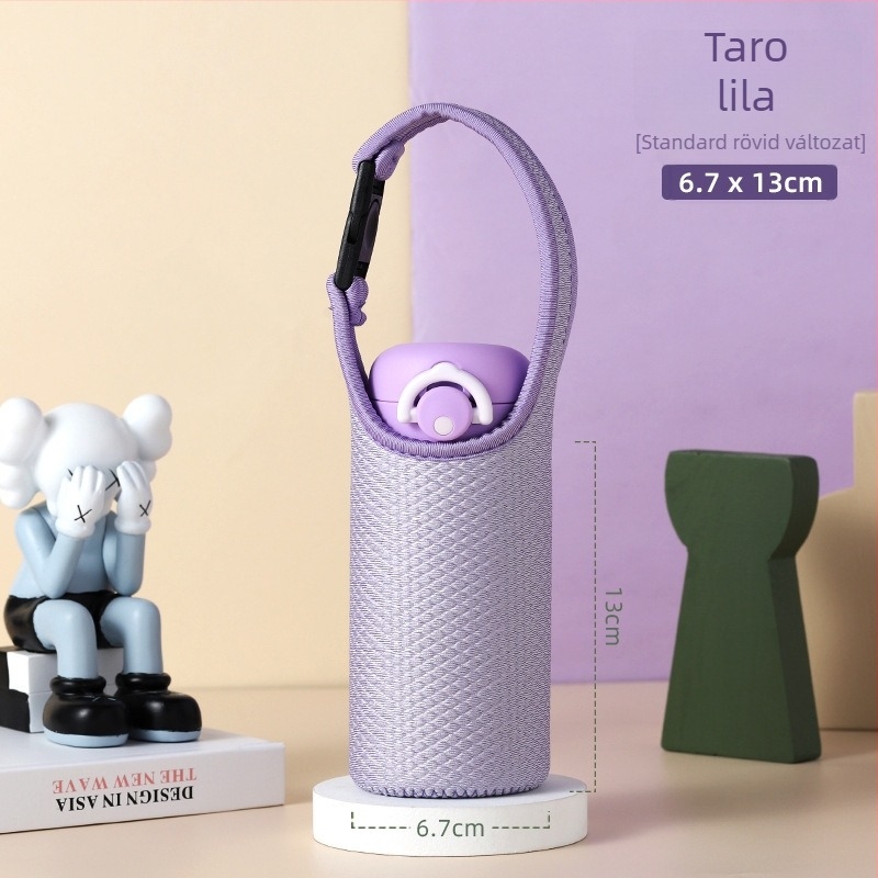 Általános hőszigetelt pohárvédő Thermos üvegpohárhoz teához, védőtok keresztpánttal és hordozó zsinórral