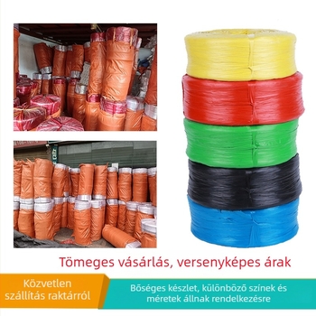 PP kötöző zsinór, műanyag zsinór, 2 cm széles, 0,05–0,15 mm vastagság, polipropilén zsinór